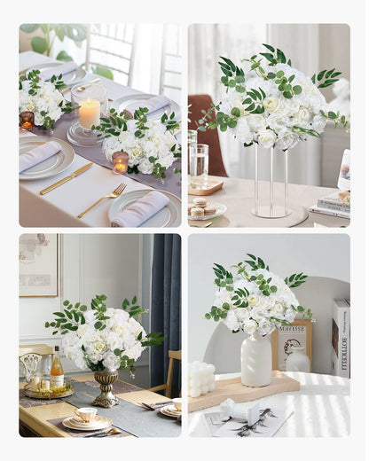 Flower Balls Arrangement Bouquet 10 PCS, 450 mm Diameter Artificial Flower Balls Wedding White Roses V952-ZSHQQXBS177IOA155001V0