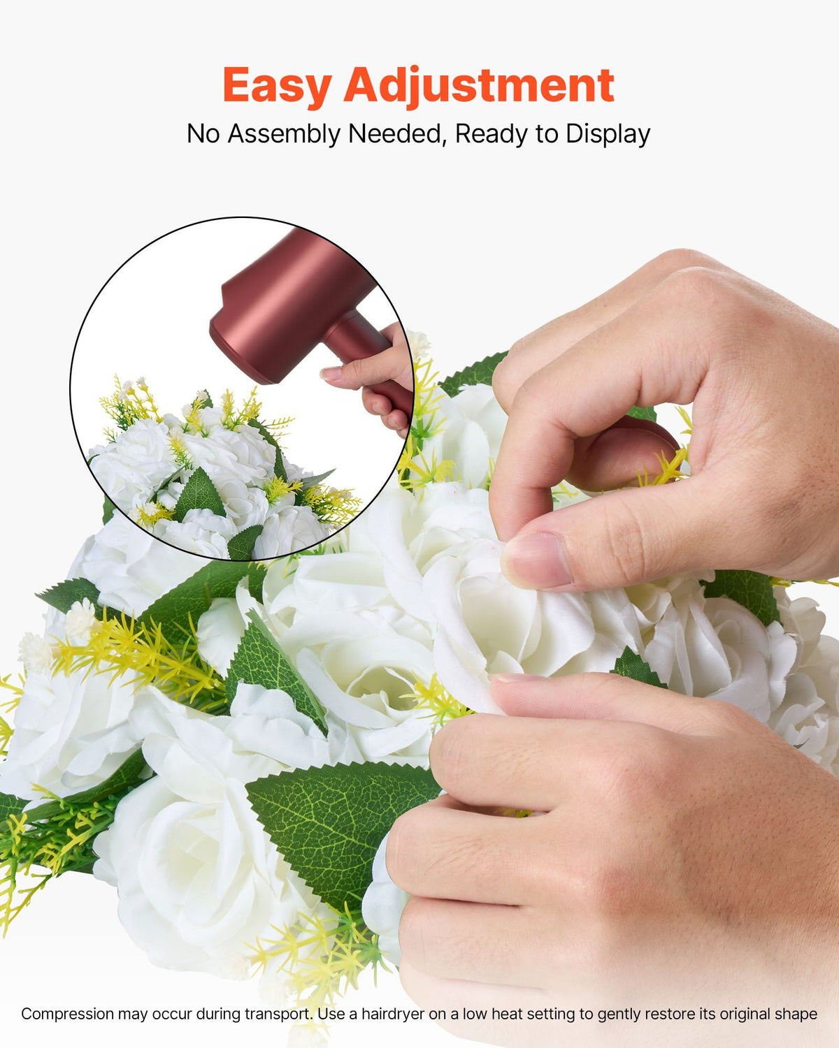 Flower Balls Arrangement Bouquet 10 PCS, 240 mm Diameter Artificial Flower Balls Wedding Rose Centerpieces, V952-ZSHQQXBS95IN2EZMO001V0