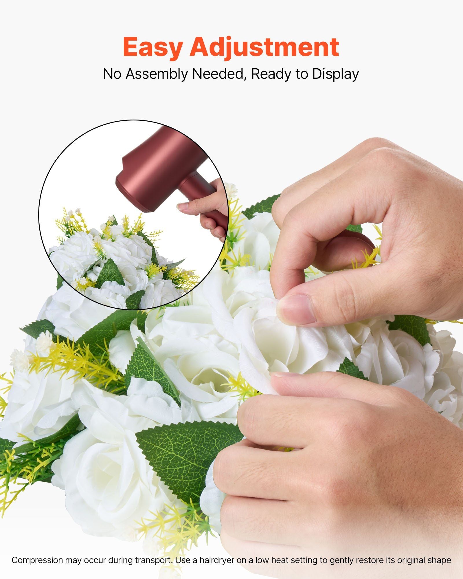 Flower Balls Arrangement Bouquet 10 PCS, 240 mm Diameter Artificial Flower Balls Wedding Rose Centerpieces, V952-ZSHQQXBS95IN2EZMO001V0