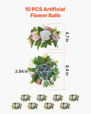 Flower Ball Arrangement Bouquet 10PCS, 240 mm Diameter Artificial Flower Balls Wedding Table Centerpieces, V952-ZSHQQXFSBS95V2MBJ001V0