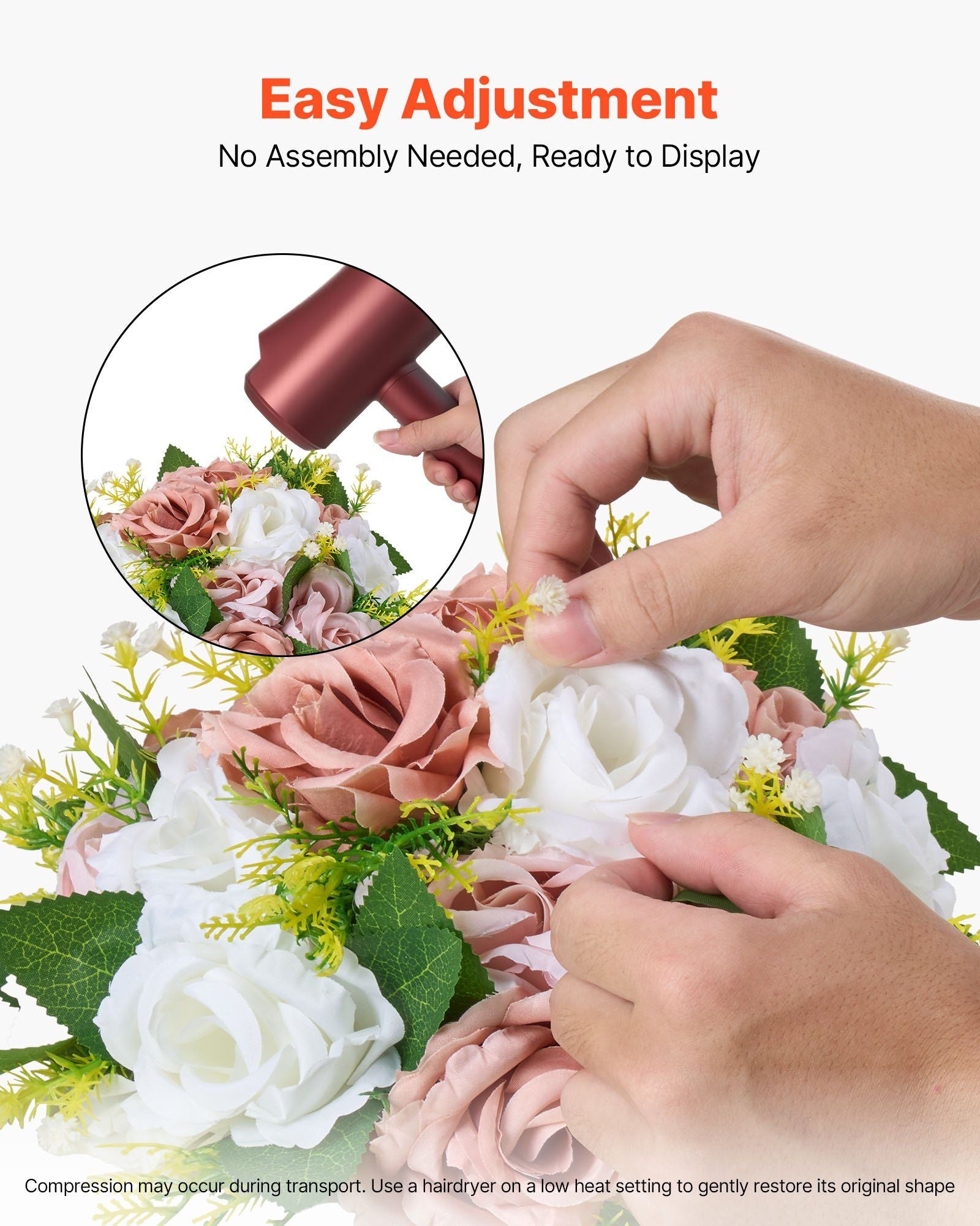 Flower Ball Arrangement Bouquet 10PCS, 240 mm Diameter Artificial Flower Balls Wedding Table Centerpieces, V952-ZSHQQXFSBS95V2MBJ001V0