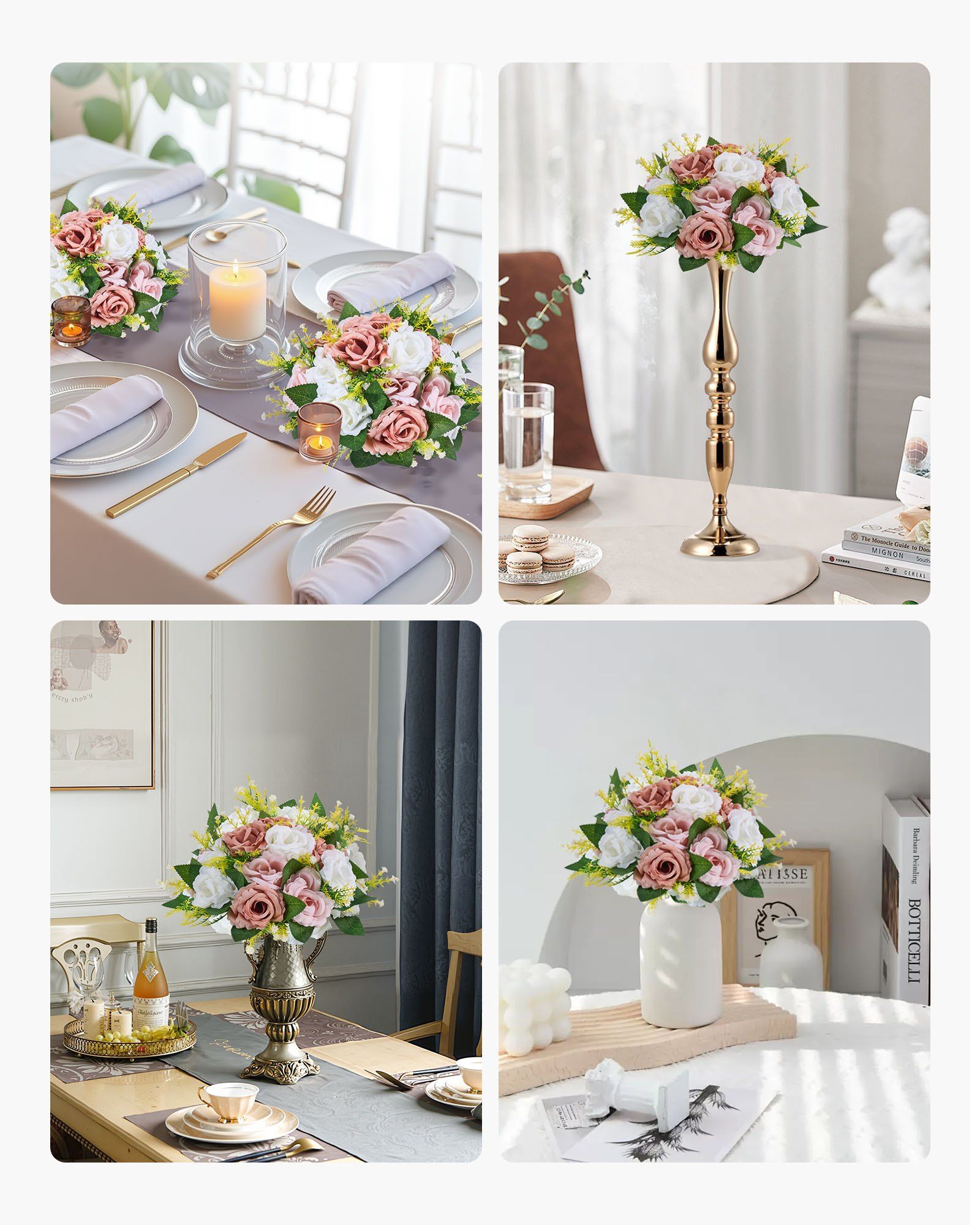 Flower Ball Arrangement Bouquet 10PCS, 240 mm Diameter Artificial Flower Balls Wedding Table Centerpieces, V952-ZSHQQXFSBS95V2MBJ001V0