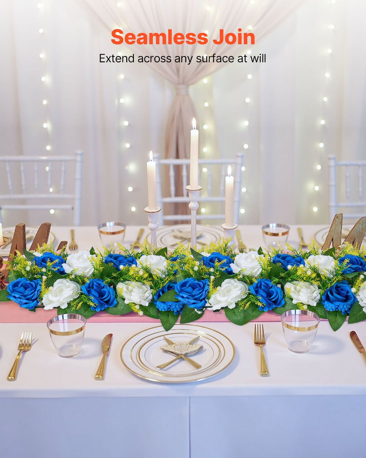 Flower Ball Arrangement Bouquet 10 PCS, 500 x 220 mm Artificial Flower Balls Wedding Table Centerpieces, Faux V952-ZSHQTXLSBS190GWMF001V0