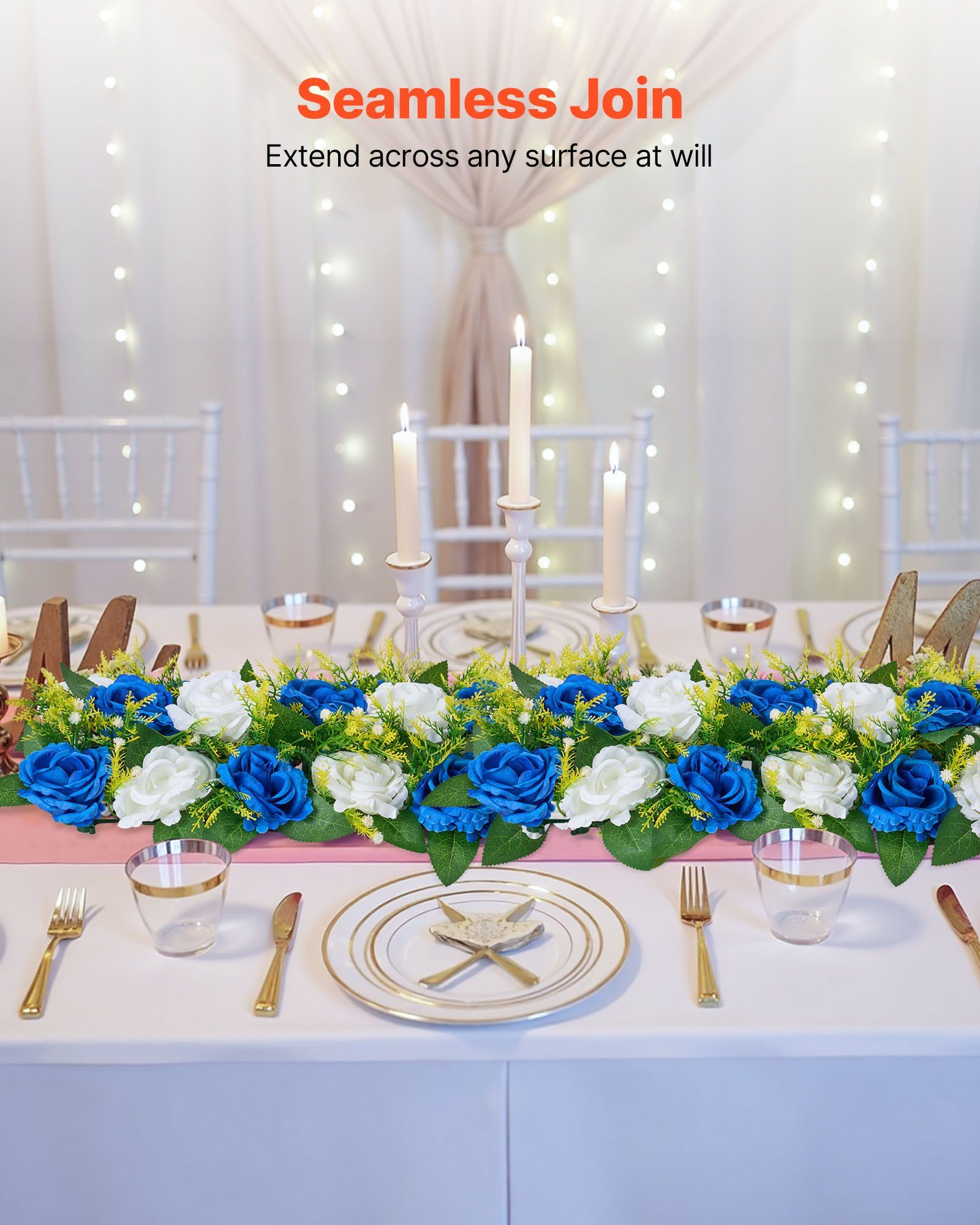Flower Ball Arrangement Bouquet 10 PCS, 500 x 220 mm Artificial Flower Balls Wedding Table Centerpieces, Faux V952-ZSHQTXLSBS190GWMF001V0