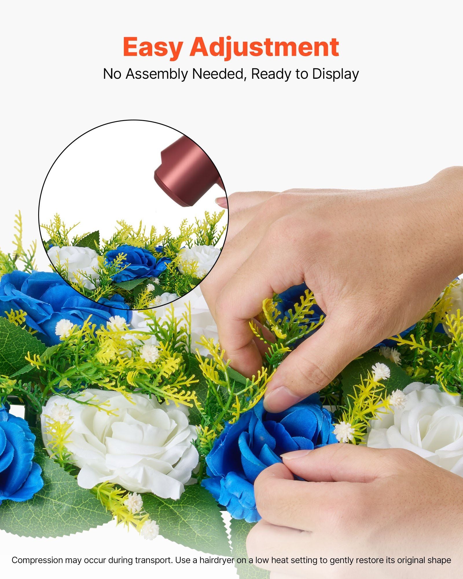 Flower Ball Arrangement Bouquet 10 PCS, 500 x 220 mm Artificial Flower Balls Wedding Table Centerpieces, Faux V952-ZSHQTXLSBS190GWMF001V0