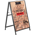 A-Frame Sidewalk Sign 24"x36" Sidewalk Signs for Businesses Black Coated Steel Metal A-Frame Sign Slide-in V952-ZSJCRSTHBJ2436YC1V0