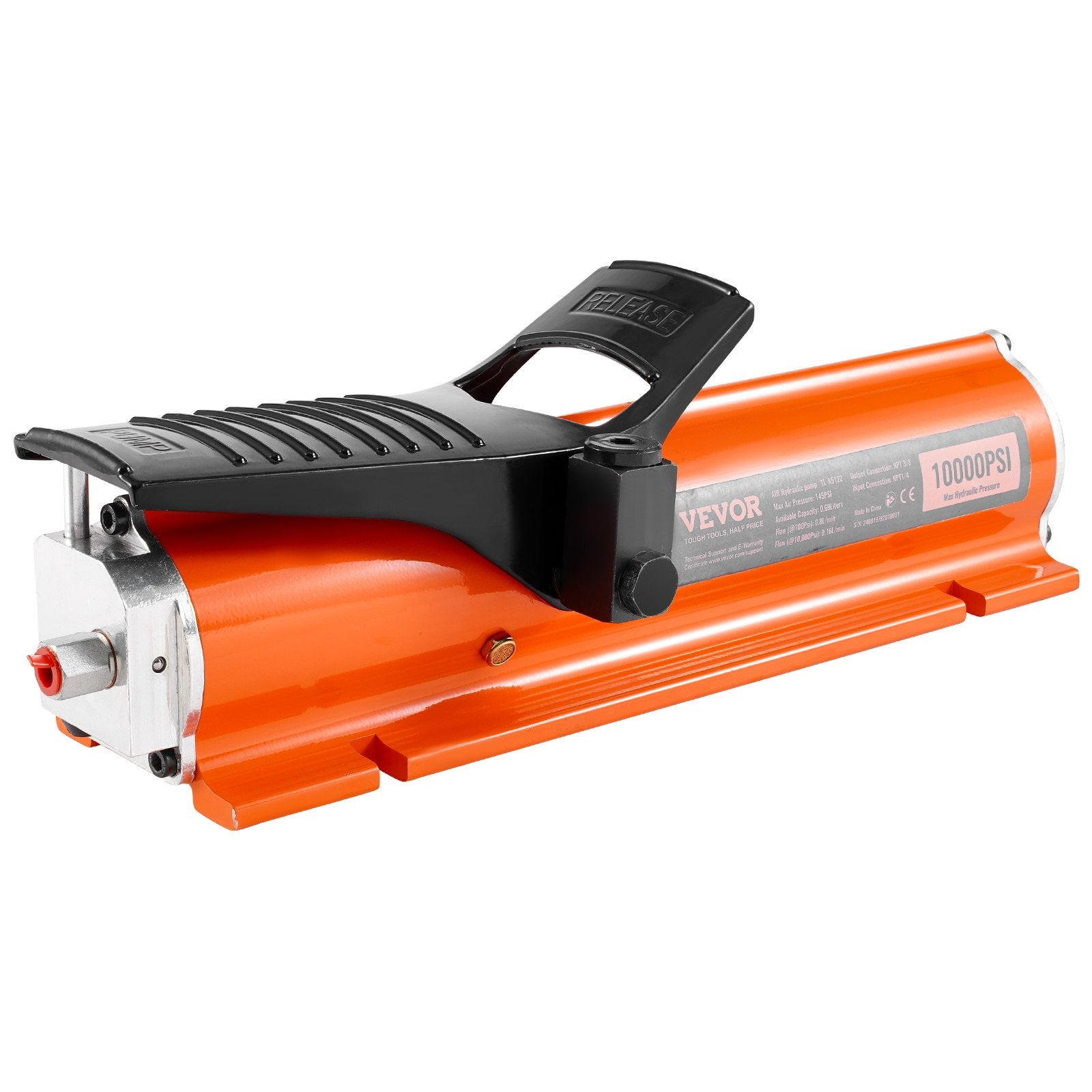 10,000PSI Air Hydraulic Pump, 0.18 Gal Reservoir, NPT 3/8 In Oil Outlet, NPT 1/4 In Inlet, Metal Shell Air V952-ZSKQBCS069LWX06MWV0