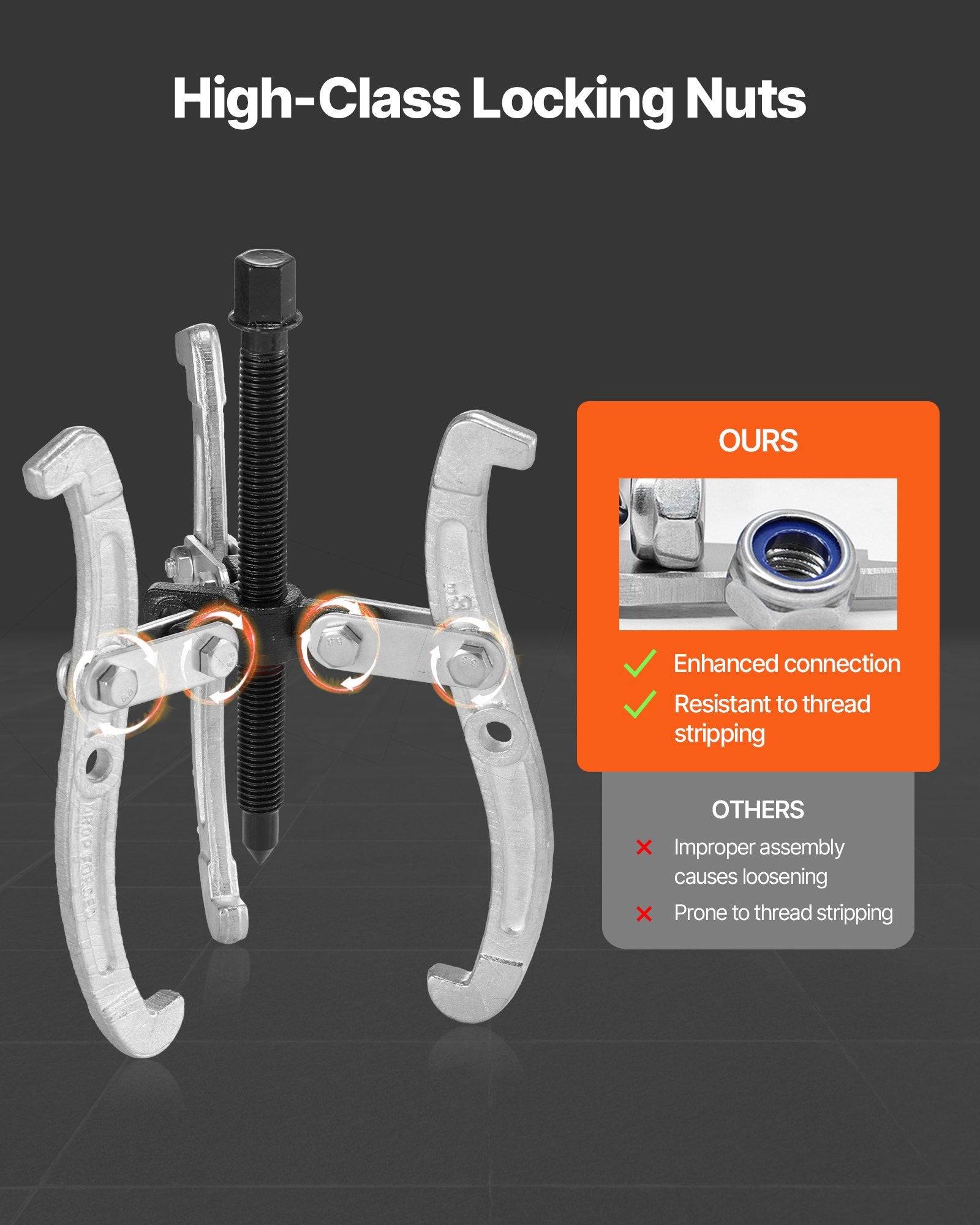 Gear Puller Set, 76.2 mm/101.6 mm/152.4 mm/203.2 mm 3 Jaw Bearing Puller with Reversible Jaws, 2 Jaw/3 Jaw V952-ZSLBQ3468INCY2G2C001V0