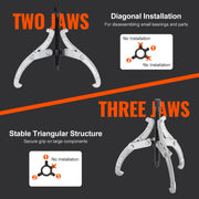 Gear Puller Set 3" 4" 6" 8" 3-Jaw Bearing Puller Wheel Gear Pulley 4 PCS V952-ZSLM43468INCHX86GV0