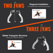 Gear Puller Set, 3" and 7" Puller Kit, 3 Jaw Gear Bearing Flywheel Pulley Removal Tool, 2 or 3 Reversible V952-ZSLMJ237INCH3C9JFV0