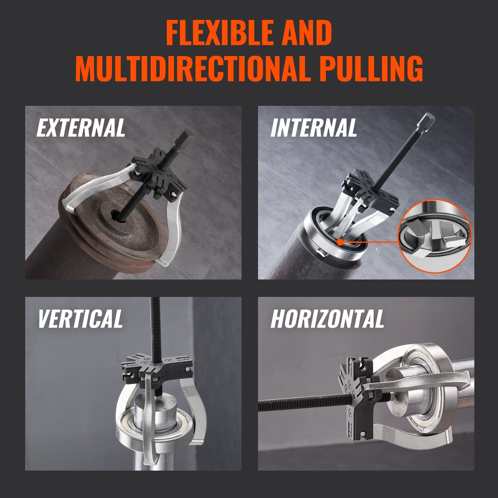 Gear Puller Set, 3" and 7" Puller Kit, 3 Jaw Gear Bearing Flywheel Pulley Removal Tool, 2 or 3 Reversible V952-ZSLMJ237INCH3C9JFV0