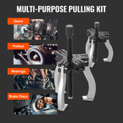Gear Puller Set, 3" and 7" Puller Kit, 3 Jaw Gear Bearing Flywheel Pulley Removal Tool, 2 or 3 Reversible V952-ZSLMJ237INCH3C9JFV0