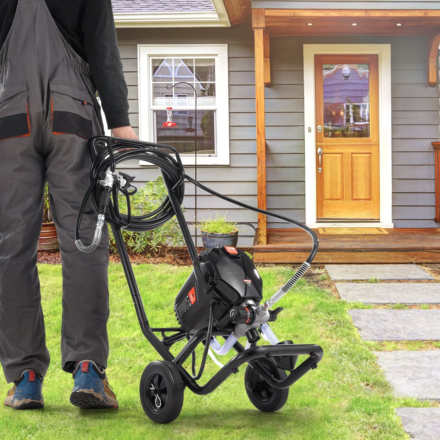 Stand Airless Paint Sprayer, 750W 3000PSI High Efficiency Electric Airless Sprayer With Cart, Fine And Even V952-ZSSGYWQPTJLS5NCXMV3