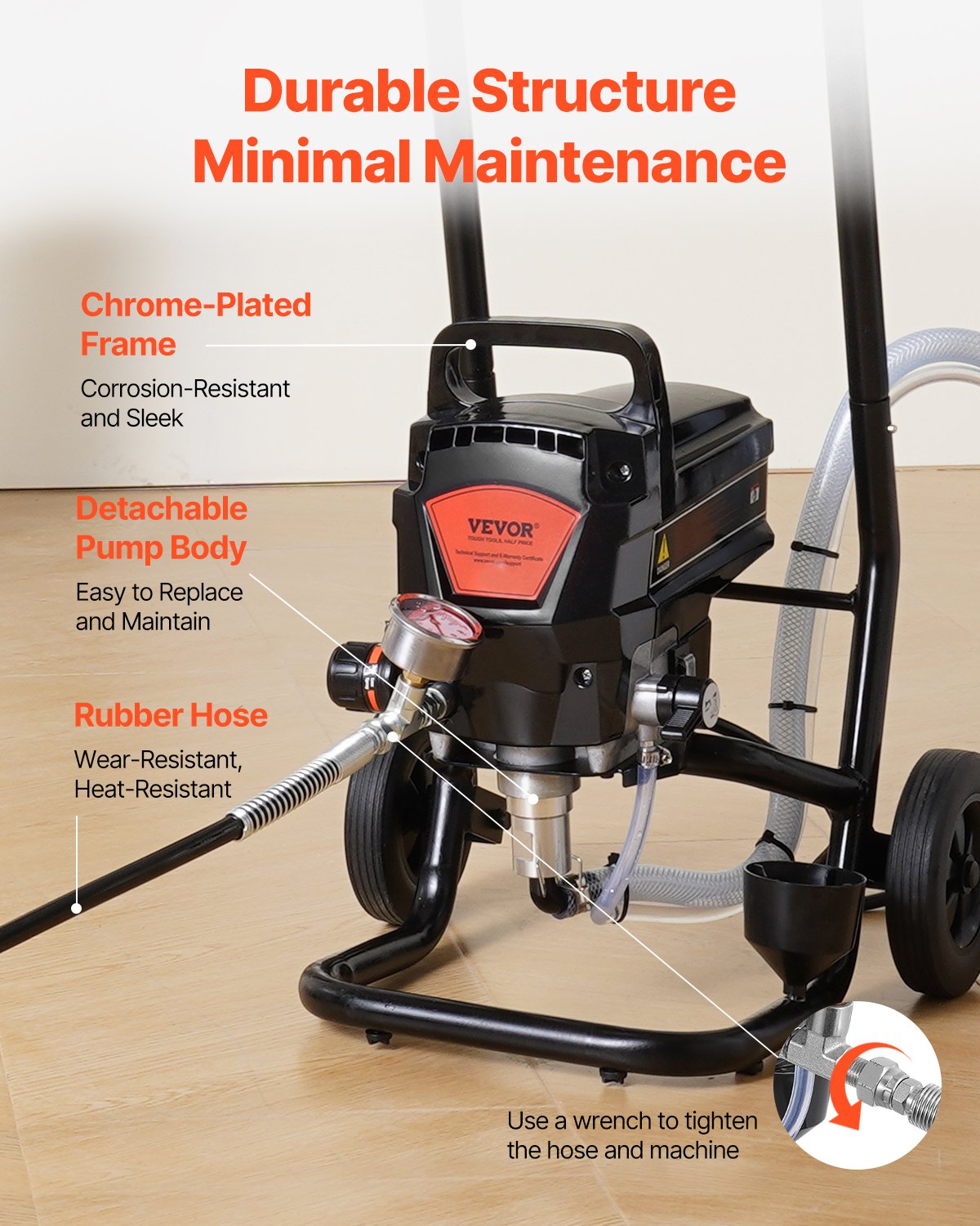 Stand Airless Paint Sprayer, 950W 3000PSI High Efficiency Electric Airless Sprayer With Cart, Fine And Even V952-ZSSGYWQPTJLSXA6A7V3