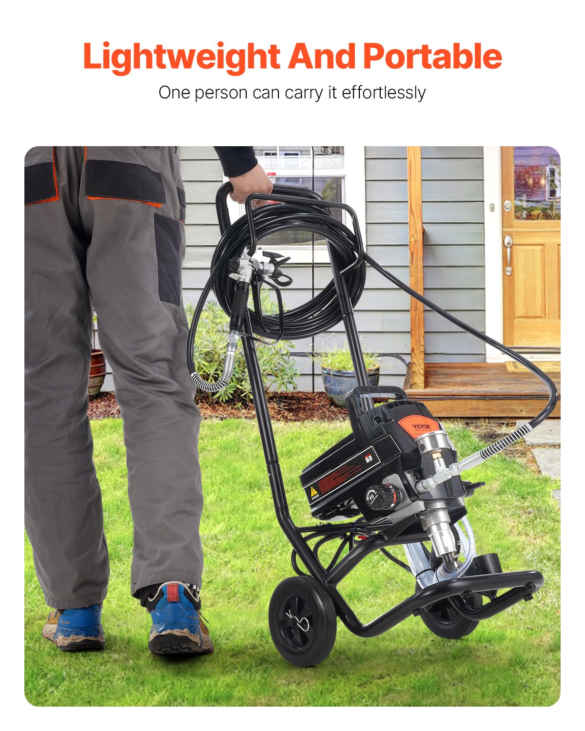 Stand Airless Paint Sprayer, 950W 3000PSI High Efficiency Electric Airless Sprayer With Cart, Fine And Even V952-ZSSGYWQPTJLSXA6A7V3