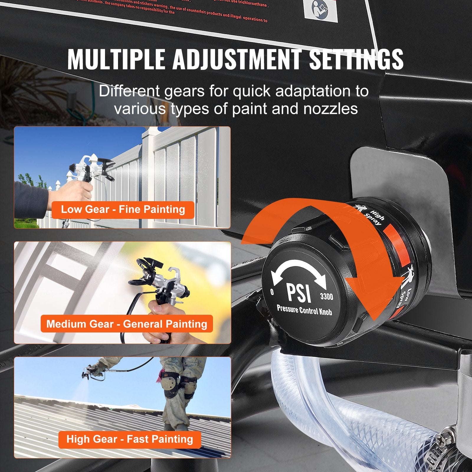 Stand Airless Paint Sprayer, 950W 3000PSI High Efficiency Electric Airless Sprayer, Fine And Even Painting V952-ZSSGYWQPTJSTBSF3UV3