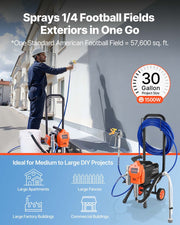 Stand Airless Paint Sprayer, 1500W, 3300PSI High Pressure Airless Sprayer with Cart, Cleaning Brush, Hose, V952-ZSSPTJ1500W0LMIA4001V3