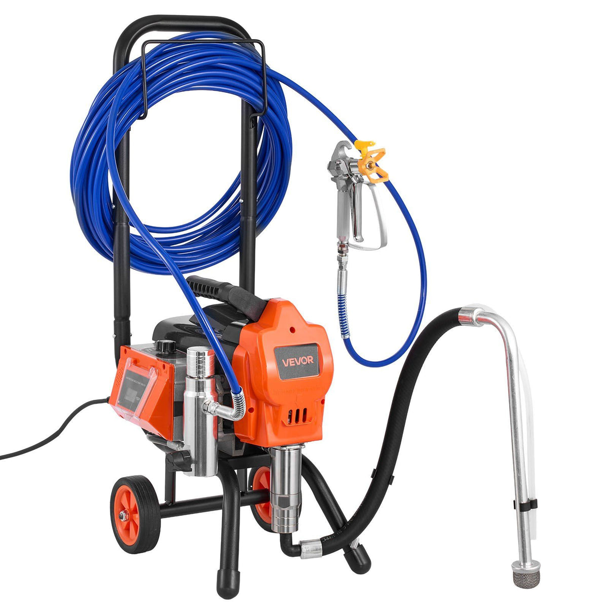 Stand Airless Paint Sprayer, 1500W, 3300PSI High Pressure Airless Sprayer with Cart, Cleaning Brush, Hose, V952-ZSSPTJ1500W0LMIA4001V3
