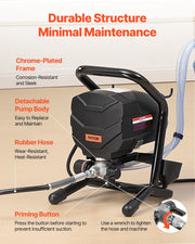 Stand Airless Paint Sprayer, 650W High Efficiency Airless Sprayer, 3000PSI Electric Paint Sprayer Machine V952-ZSSPTJ650W02IF8RLV3