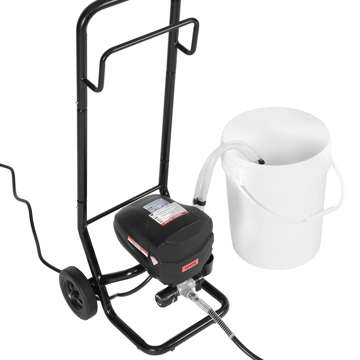 Stand Airless Paint Sprayer, 650W, 3000PSI High Pressure Airless Sprayer with Cart, Cleaning Brush, Hose, V952-ZSSPTJ650W03TBXWZ001V3