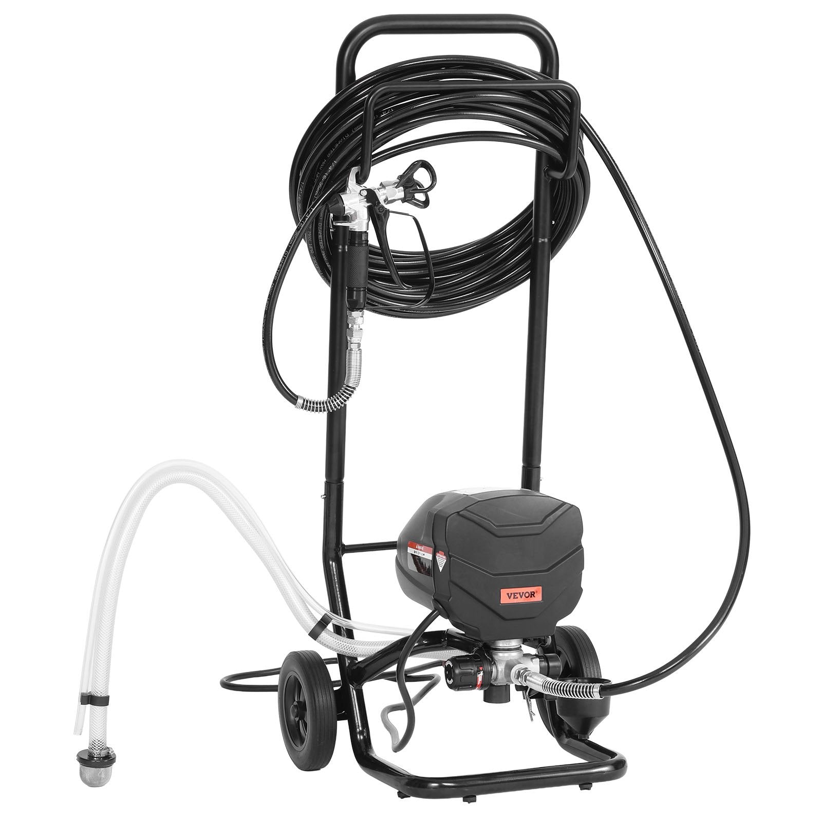 Stand Airless Paint Sprayer, 650W, 3000PSI High Pressure Airless Sprayer with Cart, Cleaning Brush, Hose, V952-ZSSPTJ650W03TBXWZ001V3