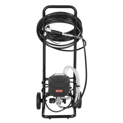 Stand Airless Paint Sprayer, 650W, 3000PSI High Pressure Airless Sprayer with Cart, Cleaning Brush, Hose, V952-ZSSPTJ650W03TBXWZ001V3