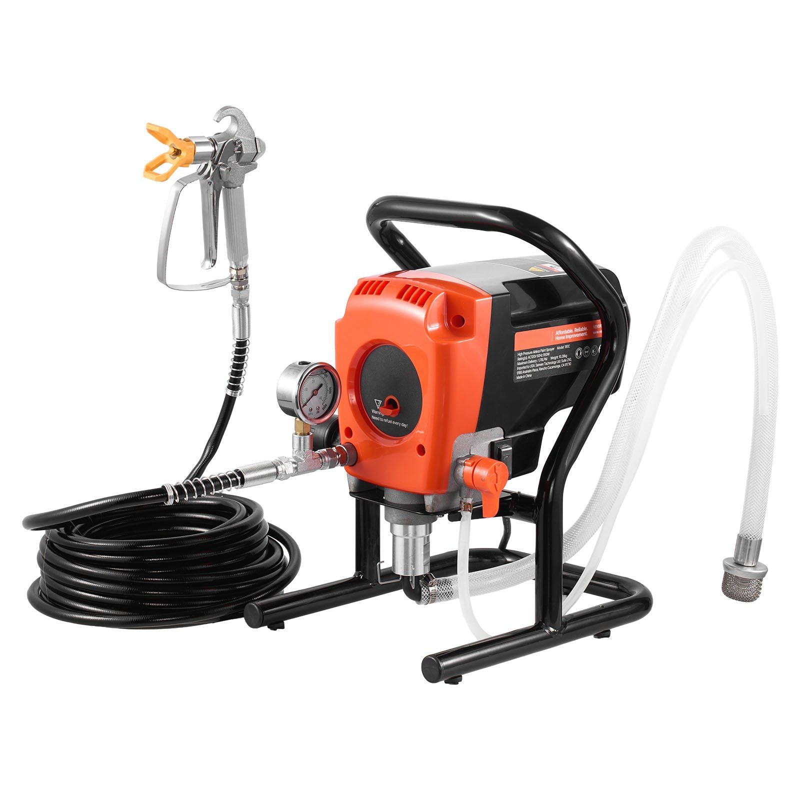 Stand Airless Paint Sprayer, 900W, 3300PSI High Pressure Airless Sprayer, Cleaning Brush, Hose, Extension V952-ZSSPTJ900W04SUV3O001V3