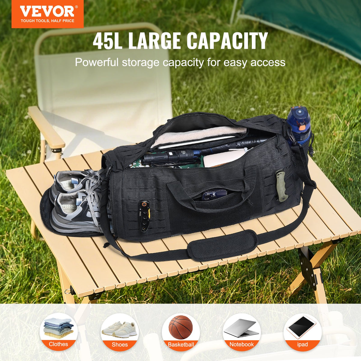 Tactical Duffle Bag 45L Gym Bag Duffle Molle Design & Shoe Compartment V952-ZSXLDHS45L00R8KMZV0