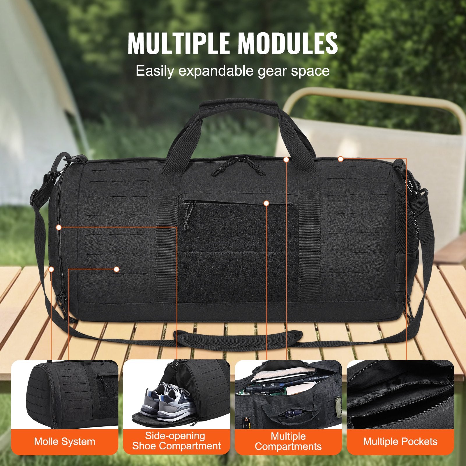 Tactical Duffle Bag 45L Gym Bag Duffle Molle Design & Shoe Compartment V952-ZSXLDHS45L00R8KMZV0
