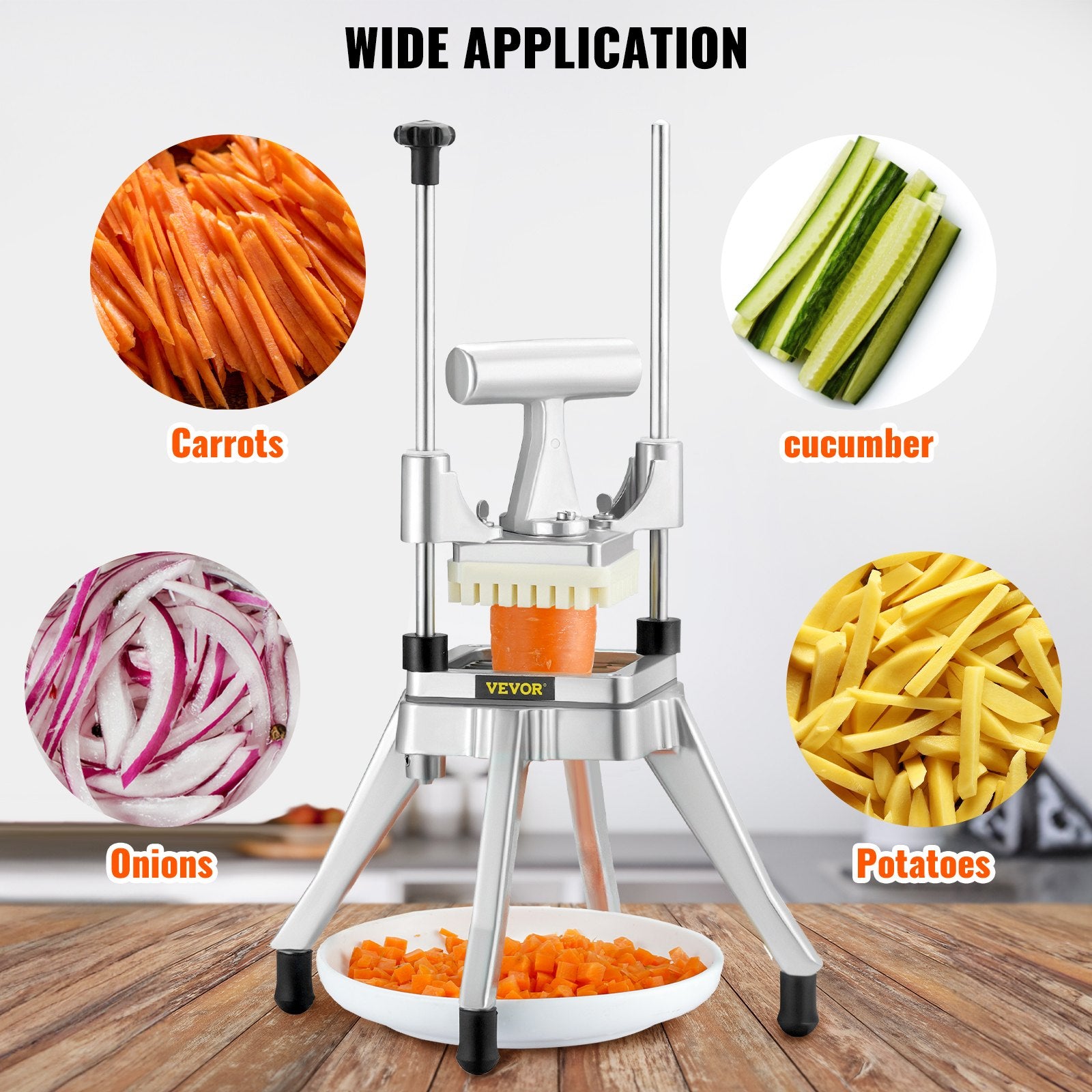 Commercial Vegetable Fruit Chopper 1/4" Blade Heavy Duty Professional Food Dicer Kattex French Fry Cutter V952-ZT14INCH420J2816ZV0