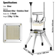Commercial Vegetable Fruit Chopper 1/4" Blade Heavy Duty Professional Food Dicer Kattex French Fry Cutter V952-ZT14INCH420J2816ZV0