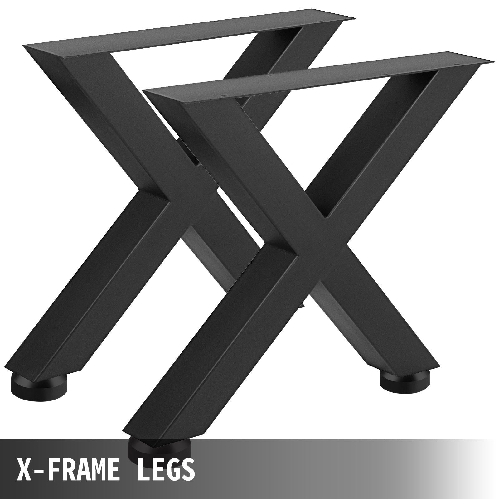Set of 2 Steel Table Legs, 16'Height 15'Wide Dining Table Legs, Heavy Duty 3.1" Square Box Section X Frame V952-ZT400X395MM000001V0