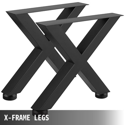 Set of 2 Steel Table Legs, 16'Height 15'Wide Dining Table Legs, Heavy Duty 3.1" Square Box Section X Frame V952-ZT400X395MM000001V0
