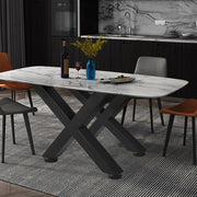 Set of 2 Steel Table Legs, 16'Height 15'Wide Dining Table Legs, Heavy Duty 3.1" Square Box Section X Frame V952-ZT400X395MM000001V0