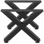 Set of 2 Steel Table Legs, 16'Height 15'Wide Dining Table Legs, Heavy Duty 3.1" Square Box Section X Frame V952-ZT400X395MM000001V0