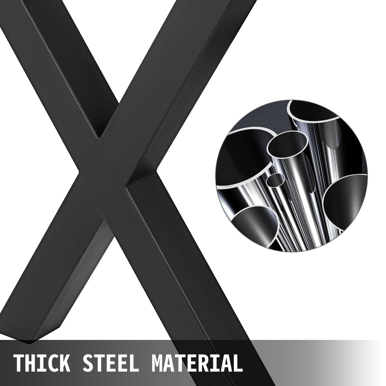 Metal Table Legs 28.4 x 29.9 Inch Black Table Legs Premium steel table legs with X-frame style Steel Bench V952-ZT720X760MM000001V0