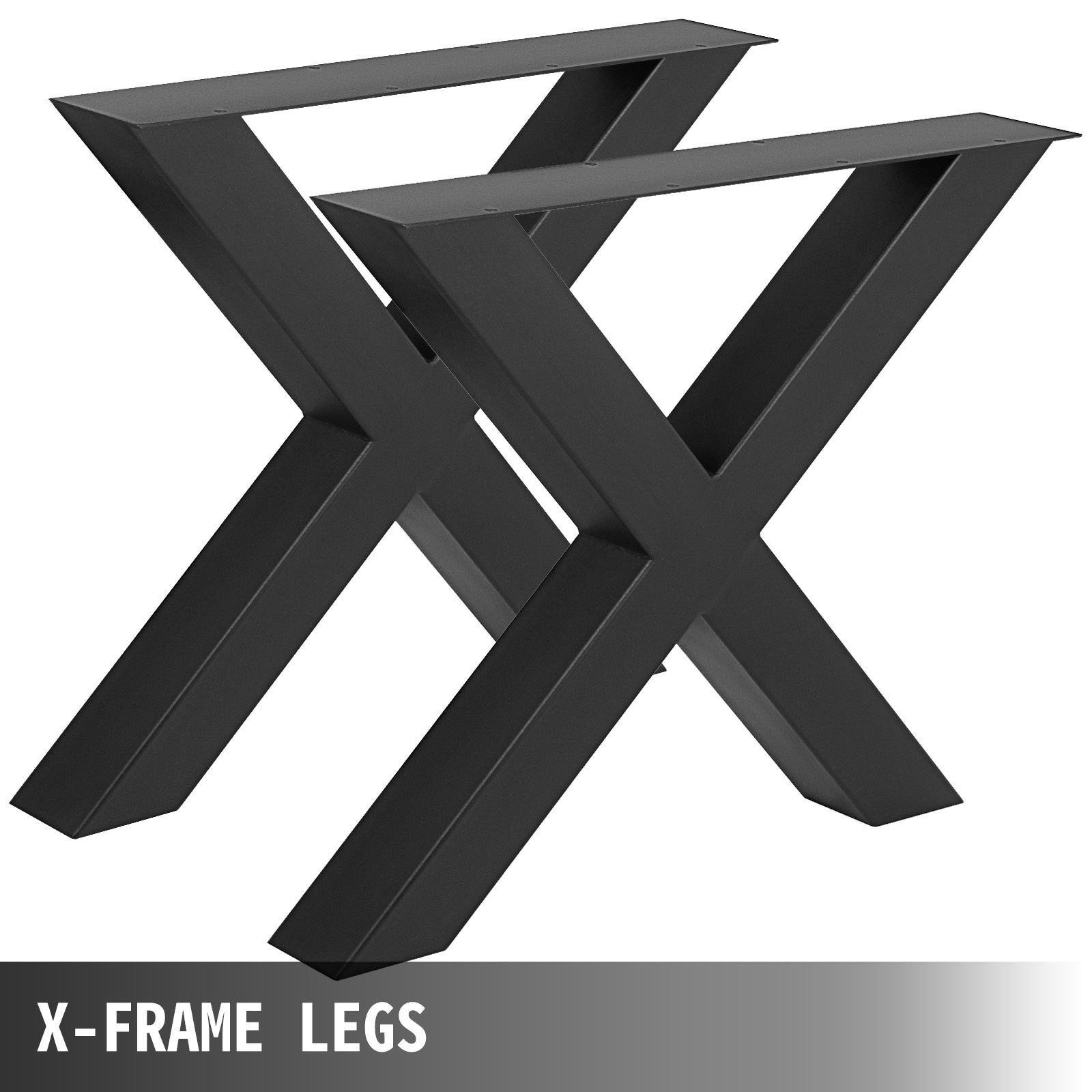 Metal Table Legs 28.4 x 29.9 Inch Black Table Legs Premium steel table legs with X-frame style Steel Bench V952-ZT720X760MM000001V0