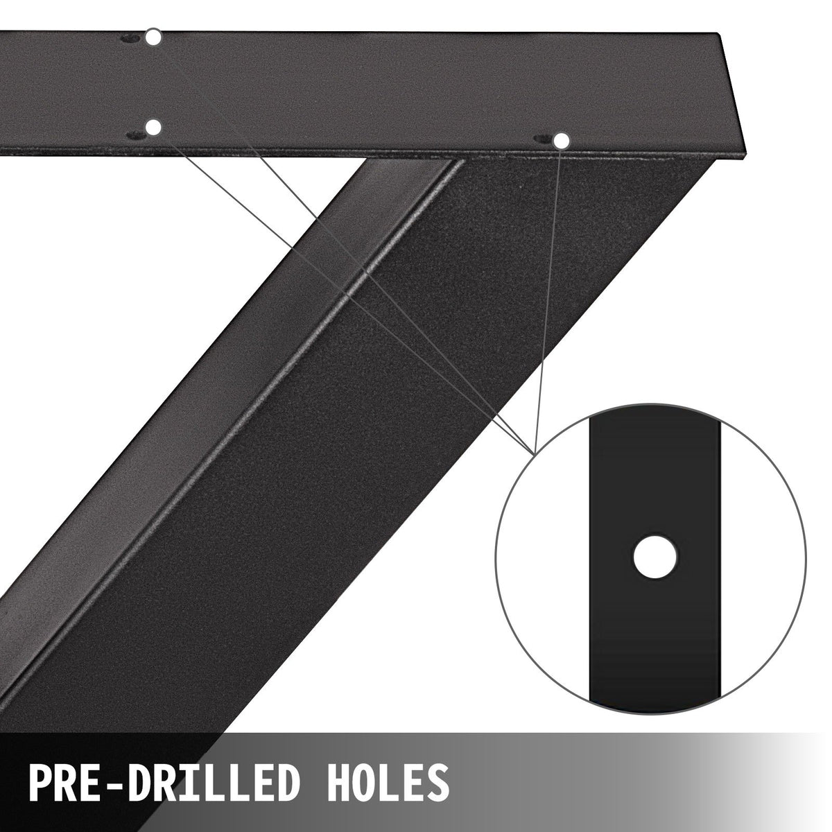Metal Table Legs 28.4 x 29.9 Inch Black Table Legs Premium steel table legs with X-frame style Steel Bench V952-ZT720X760MM000001V0