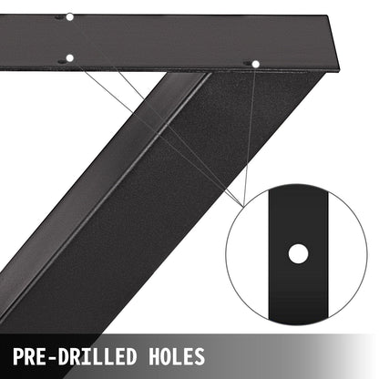 Metal Table Legs 28.4 x 29.9 Inch Black Table Legs Premium steel table legs with X-frame style Steel Bench V952-ZT720X760MM000001V0