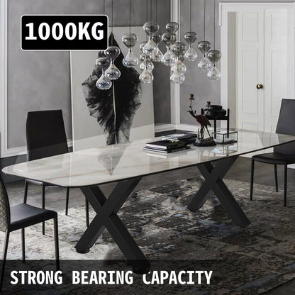 Set of 2 Steel Table Legs, 72cm Height 79cm Wide Dining Table Legs, Heavy Duty 7.9cm Square Box Section X V952-ZT720X790MM000001V0