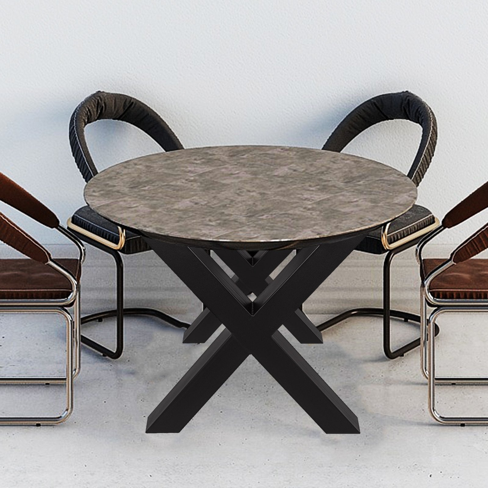 Set of 2 Steel Table Legs, 72cm Height 79cm Wide Dining Table Legs, Heavy Duty 7.9cm Square Box Section X V952-ZT720X790MM000001V0
