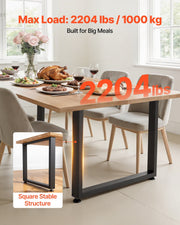 Table Legs, 750 x 900 mm (H x W) Square Steel Furniture Legs, Modular Design, Easy Assembly, 1000 kg Max Load V952-ZTCFKFX2835II5NSO001V0