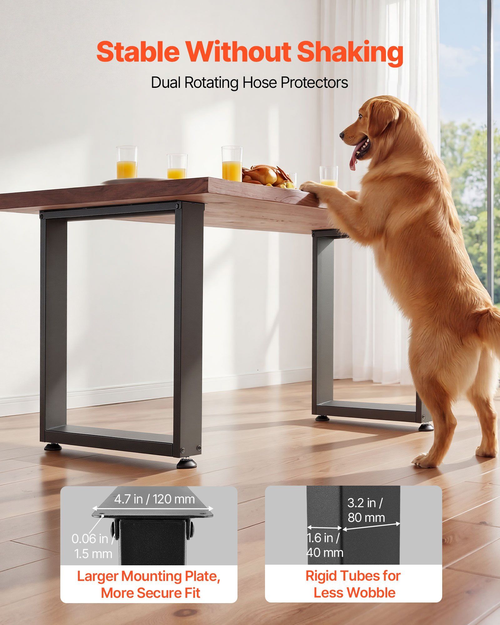 Table Legs, 750 x 900 mm (H x W) Square Steel Furniture Legs, Modular Design, Easy Assembly, 1000 kg Max Load V952-ZTCFKFX2835II5NSO001V0