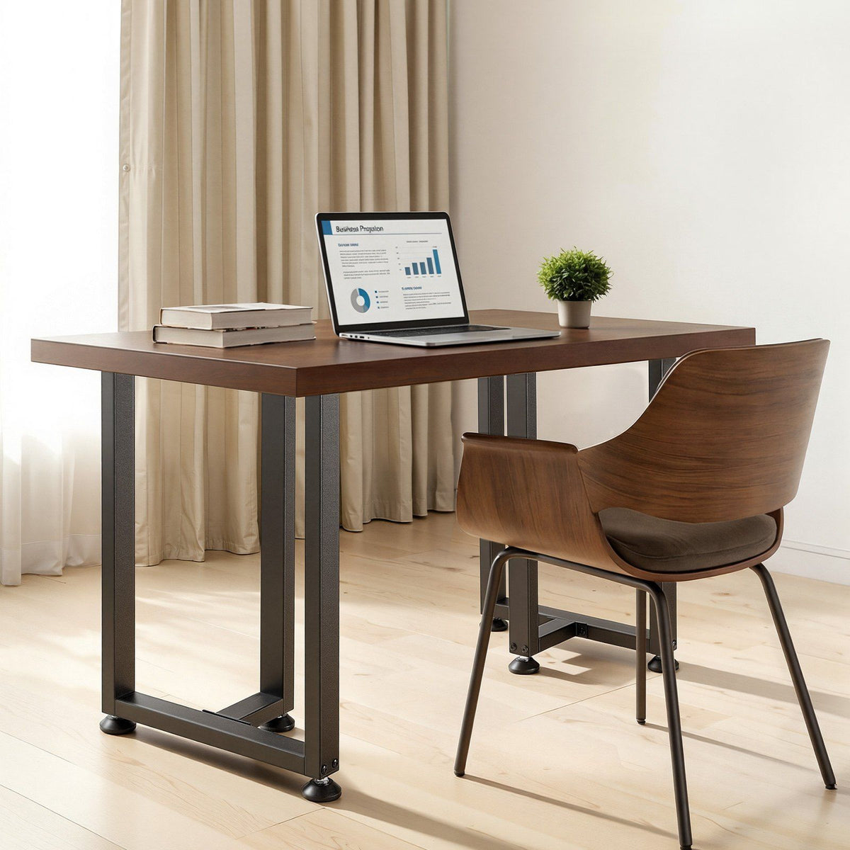 Table Legs, 740 x 450 mm (H x W) Square T Shape Steel Furniture Legs, Modular Design, Easy Assembly, 1000 kg V952-ZTCFKFXTK281F1QMG001V0