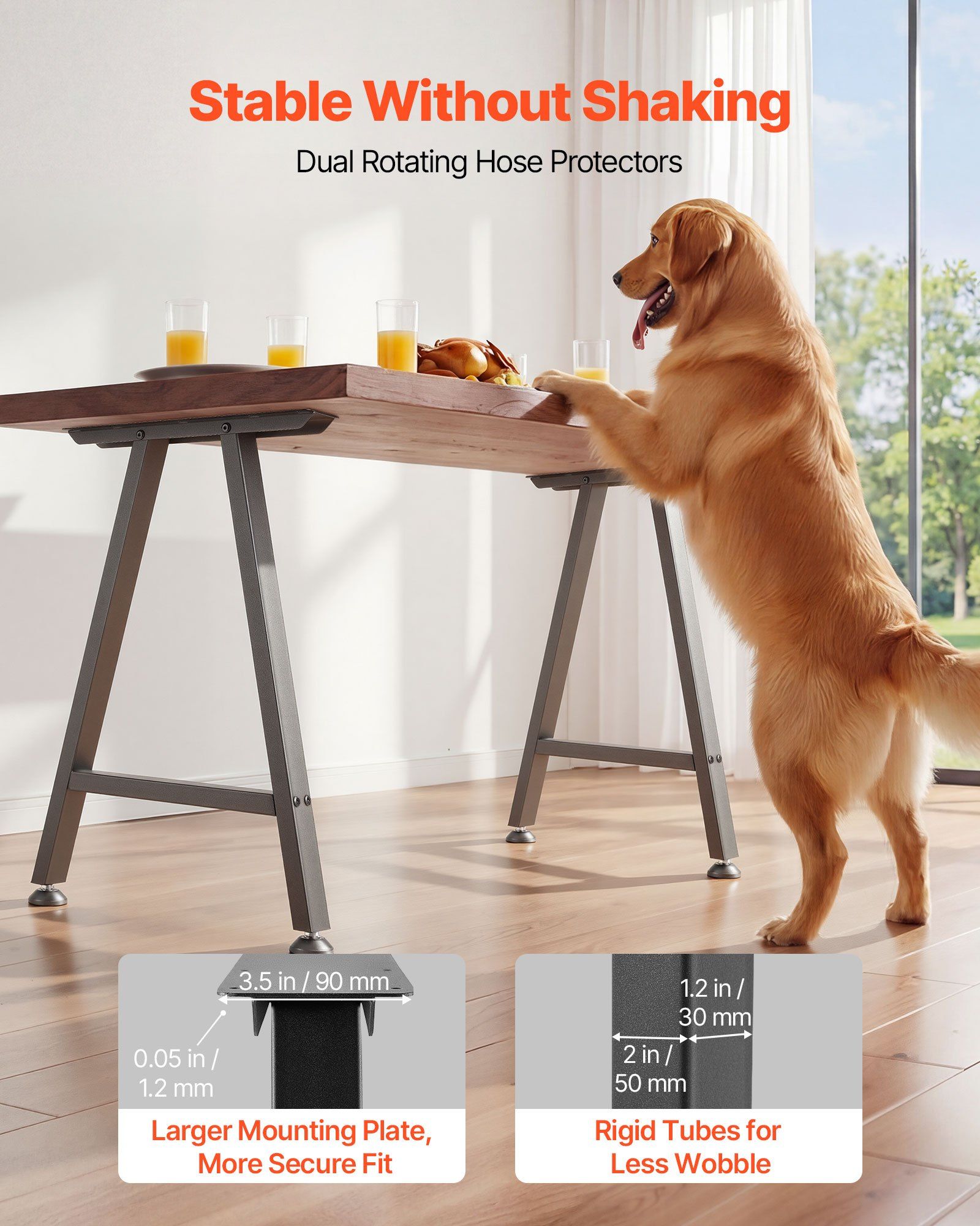 Table Legs, 740 x 550 mm (H x W) Trapezoid Steel Furniture Legs, Modular Design, Easy Assembly, 1000 kg Max V952-ZTCFKTX281772W9UW001V0
