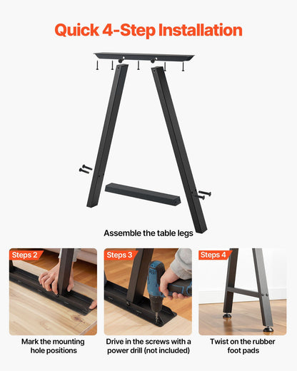 Table Legs, 740 x 550 mm (H x W) Trapezoid Steel Furniture Legs, Modular Design, Easy Assembly, 1000 kg Max V952-ZTCFKTX281772W9UW001V0