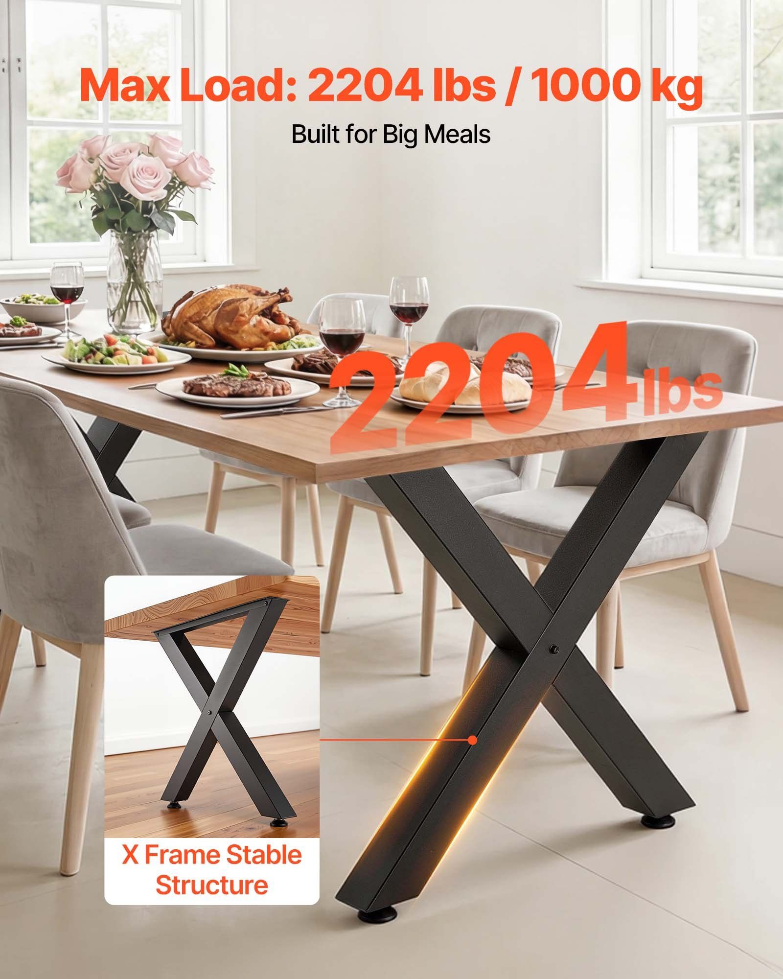 Table Legs, 750 x 760 mm (HxW) W Steel Furniture Legs, Modular Design, Easy Assembly, 1000 kg Max Load Heavy V952-ZTCFKXX2830I85NBJ001V0