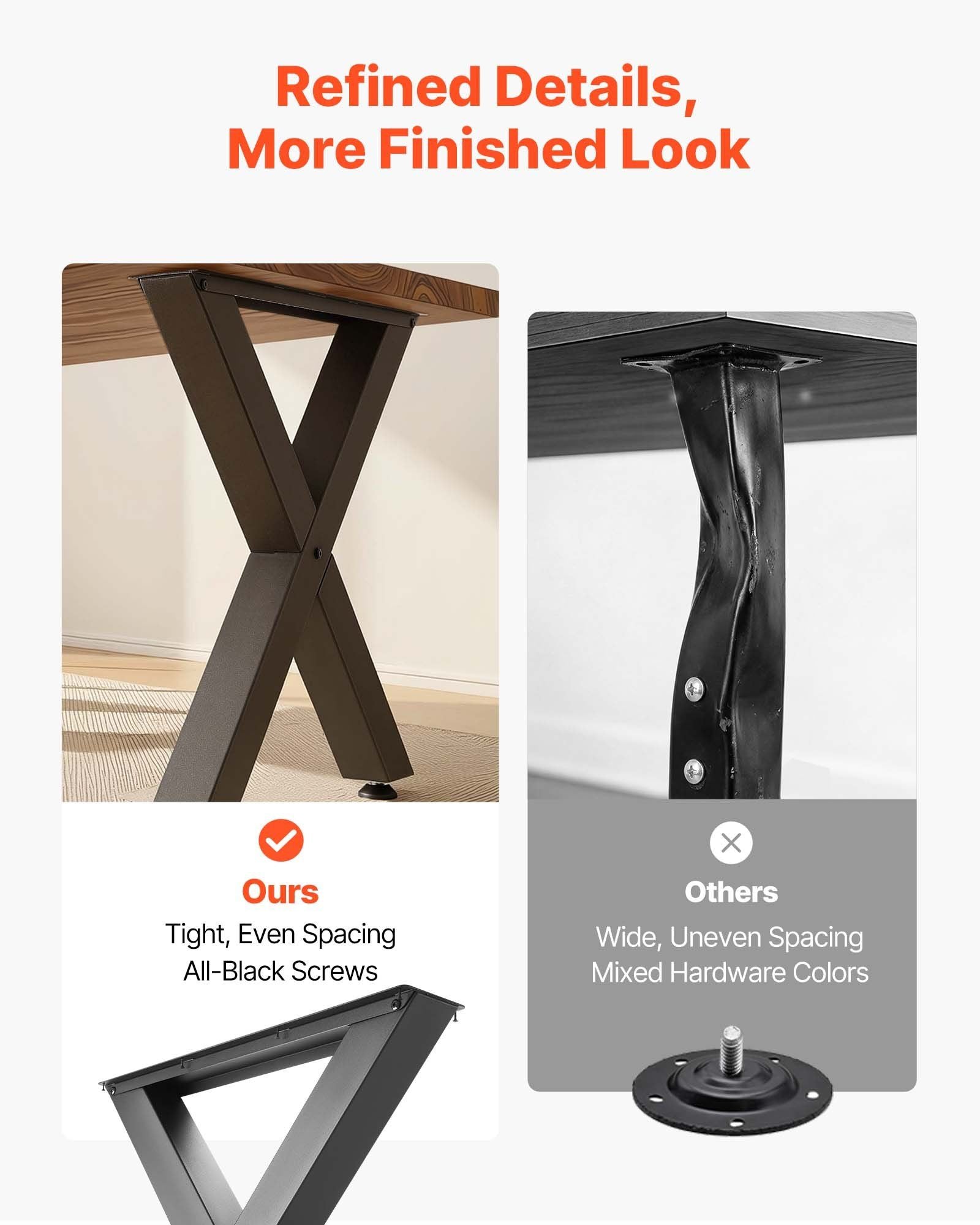 Table Legs, 750 x 760 mm (HxW) W Steel Furniture Legs, Modular Design, Easy Assembly, 1000 kg Max Load Heavy V952-ZTCFKXX2830I85NBJ001V0