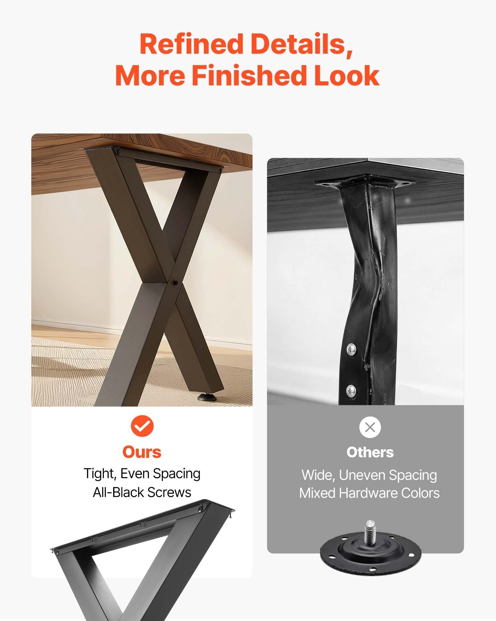 Table Legs, 750 x 790 mm (H x W) Steel Furniture Legs, Modular Design, Easy Assembly, 1000 kg Max Load Heavy V952-ZTCFKXX2831IBPCFO001V0