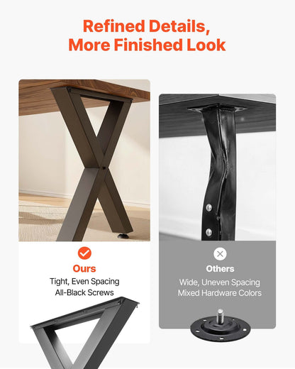 Table Legs, 750 x 790 mm (H x W) Steel Furniture Legs, Modular Design, Easy Assembly, 1000 kg Max Load Heavy V952-ZTCFKXX2831IBPCFO001V0
